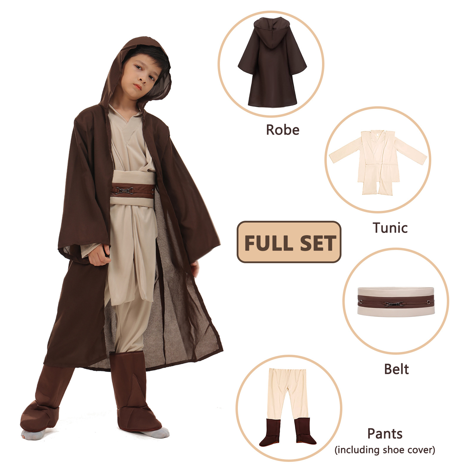 ชุด Star Wars ชุดเจได มีขนาด S 105-120, M 120-135, L135-145, XL 145-155