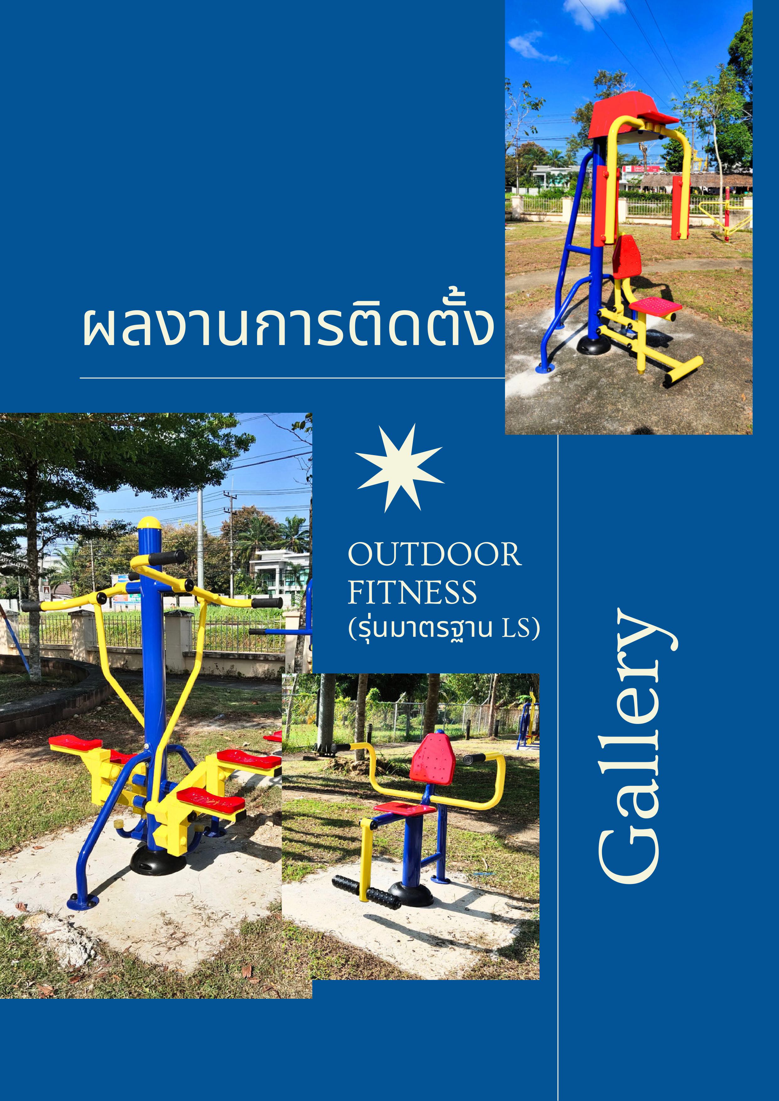 cattalog แคตตาล็อค เครื่องออกกำลังกายกลางแจ้ง รุ่นพิเศษ LS ผู้สูงอายุ และบุคคลทั่วไป สำหรับเทศบาล, สาธารณะ หมู่บ้าน ,ราคาโรงงาน รับผลิตเครื่องออกกำลังกาย