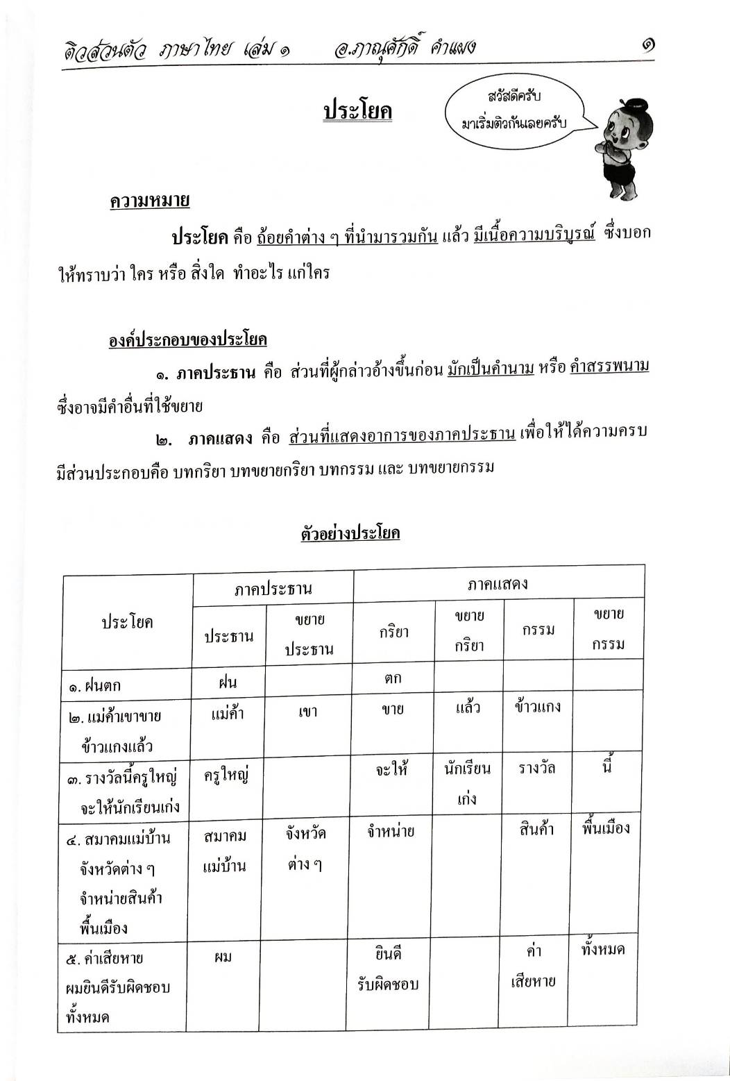 ติวส่วนตัวภาษาไทย เล่ม 1 เตรียมสอบ ตามหลักสูตรใหม่