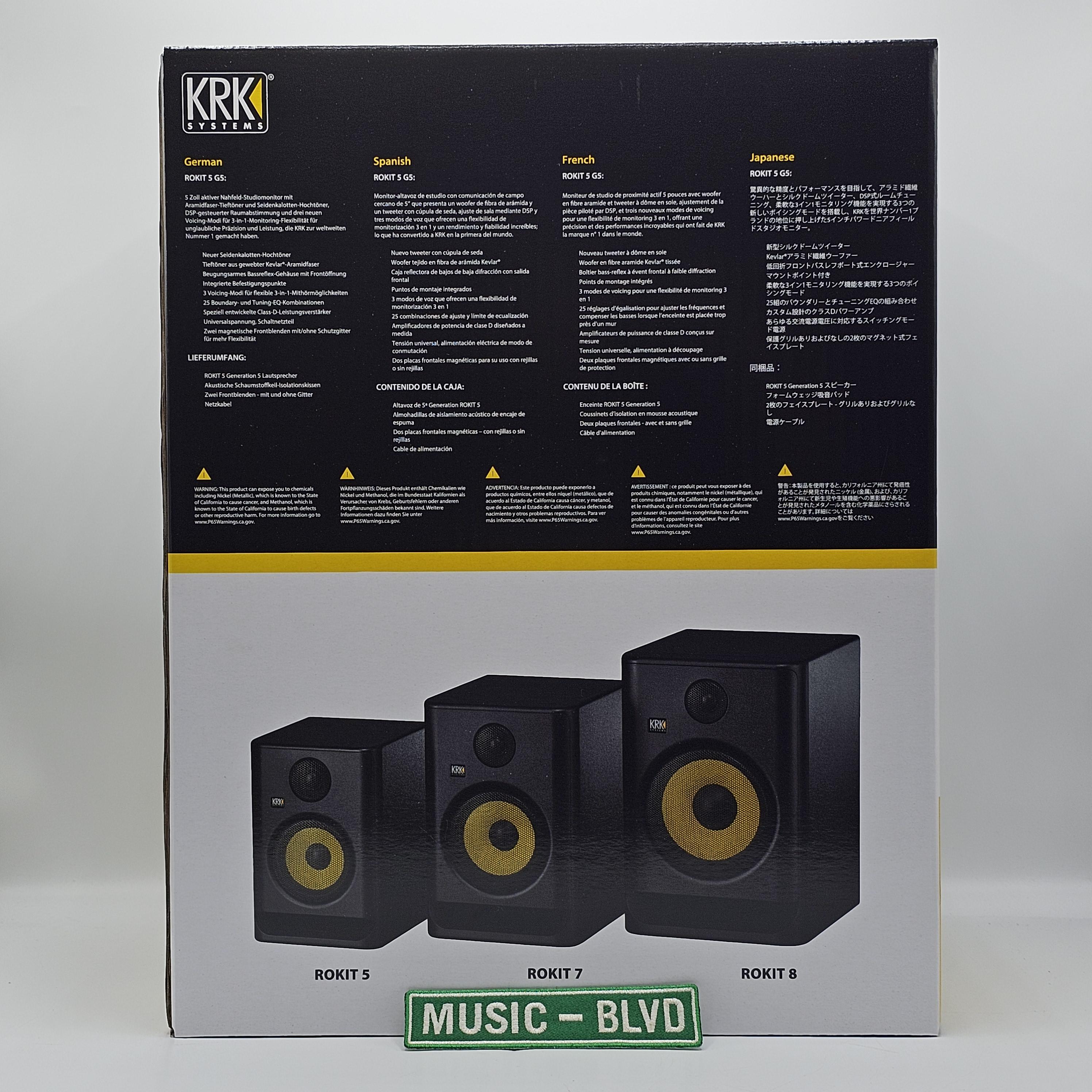 KRK ROKIT 5 G5 5" 2-Way Active Studio Monitor (Black, Pair)