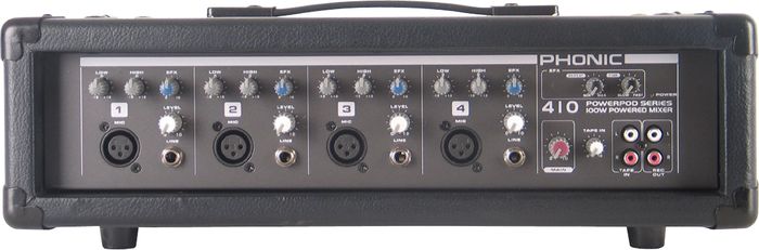 Phonic Powerpod 410 Powered Mixer with Mic and Speaker Cables