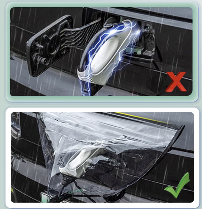 กันฝนที่ชาร์จ แผ่นกันฝน ที่กันฝน กันไฟดูด ขณะเติมไฟฟ้าตอนฝนตก GAC Aion Y Plus