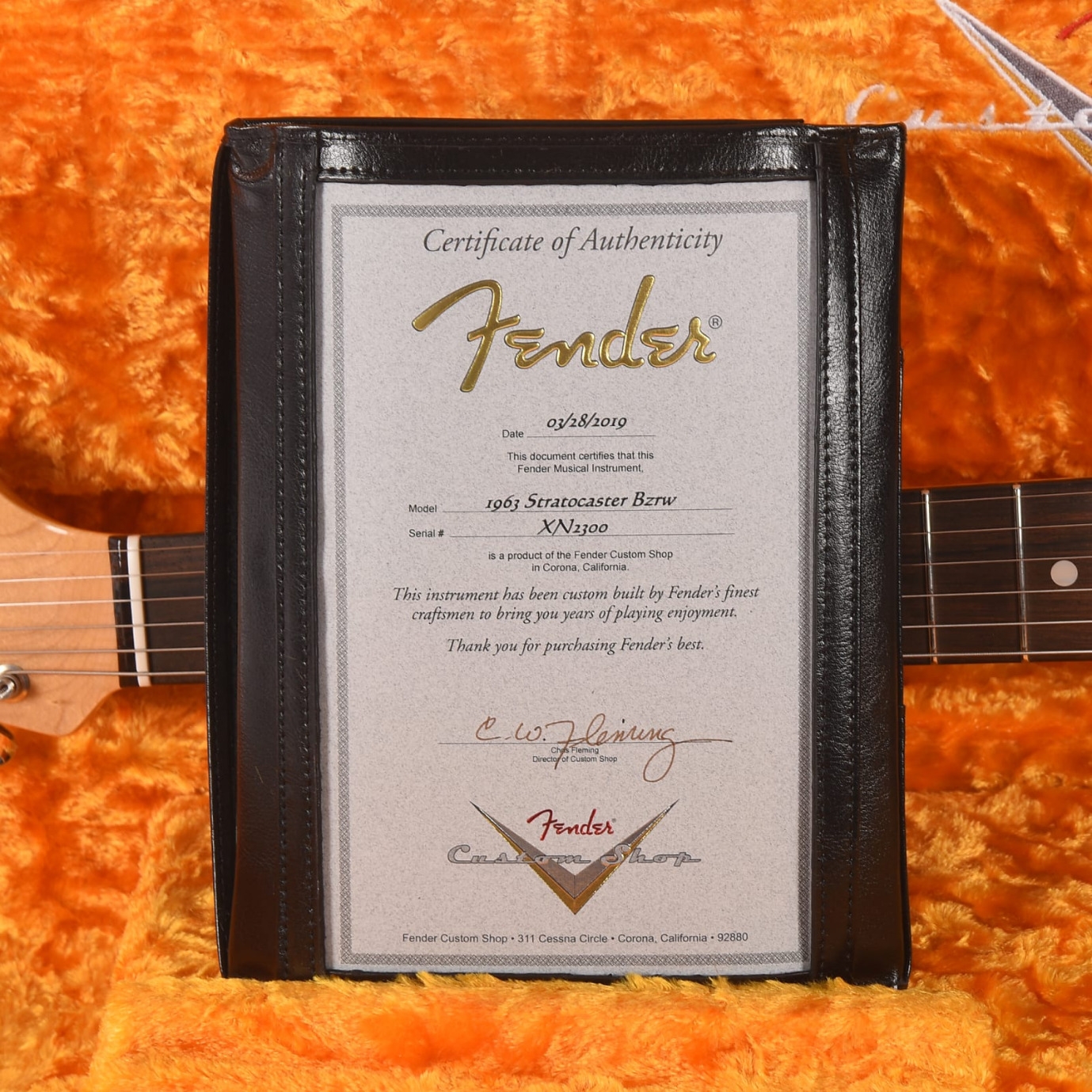Fender Custom Shop 1963 Stratocaster NOS Lake Placid Blue Brazilian Rosewood Fingerboard Master Built by Chris Fleming