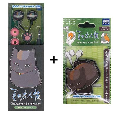 หูฟัง Natsume Yuujinchou Kuro Nyanko + ที่เก็บสาย (แท้)