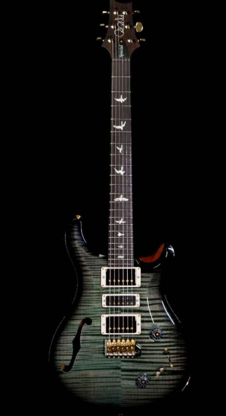 PAUL REED SMITH PRS CORE FLAME MAPLE TOP HOLLOWBODY I HB1 12-STRING ROSEWOOD FINGERBOARD AQUAMARINE