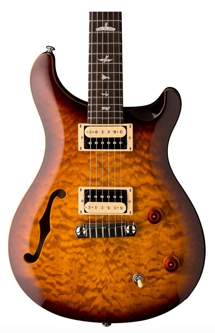 PRS SE Custom 22 Semi-Hollow Electric Guitar - Tobacco Sunburst