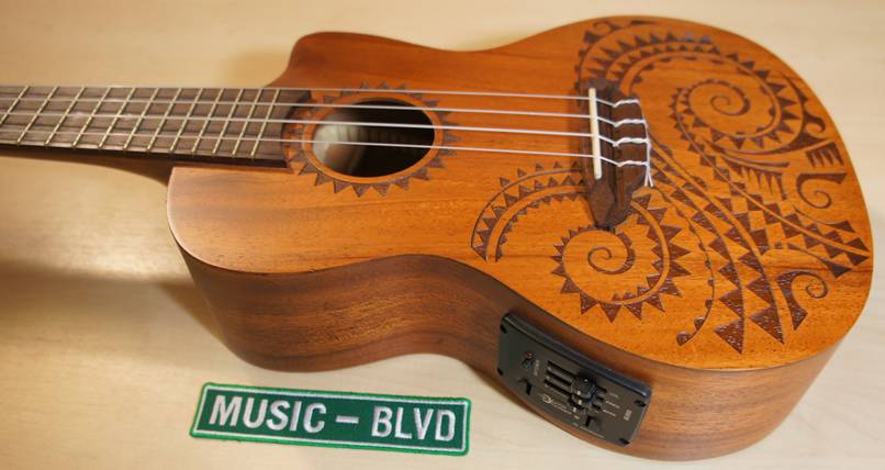 Luna Guitars Tattoo Concert Ukulele w/ Preamp