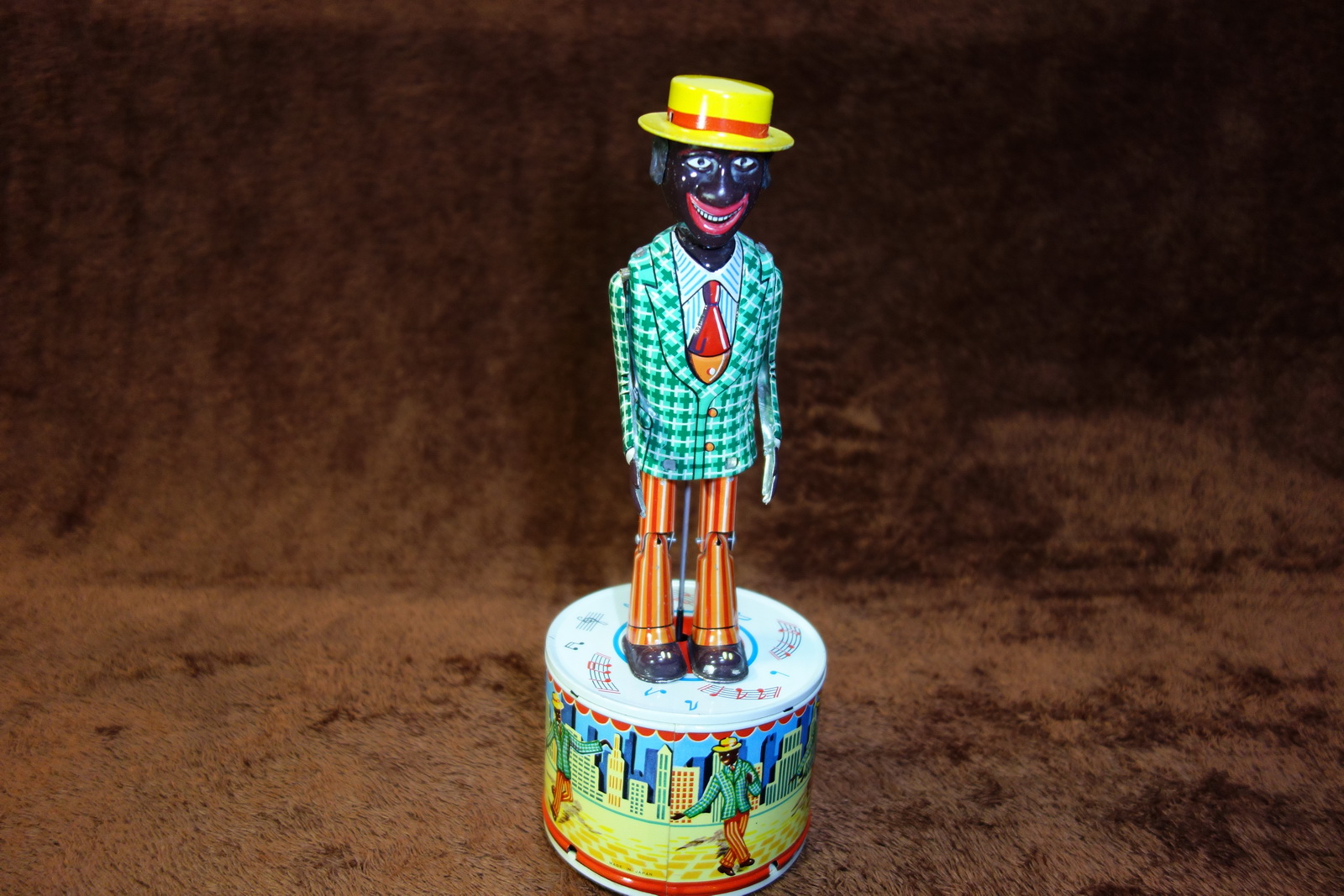 50s Haji Strutting Sam Battery Tin Toy