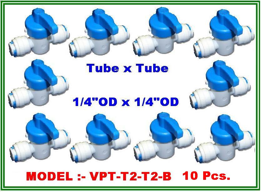 Ball valve plastic union tubes 1/4" OD & 1/4" OD (Quick fitting) แพ๊ค 10 ชิ้น