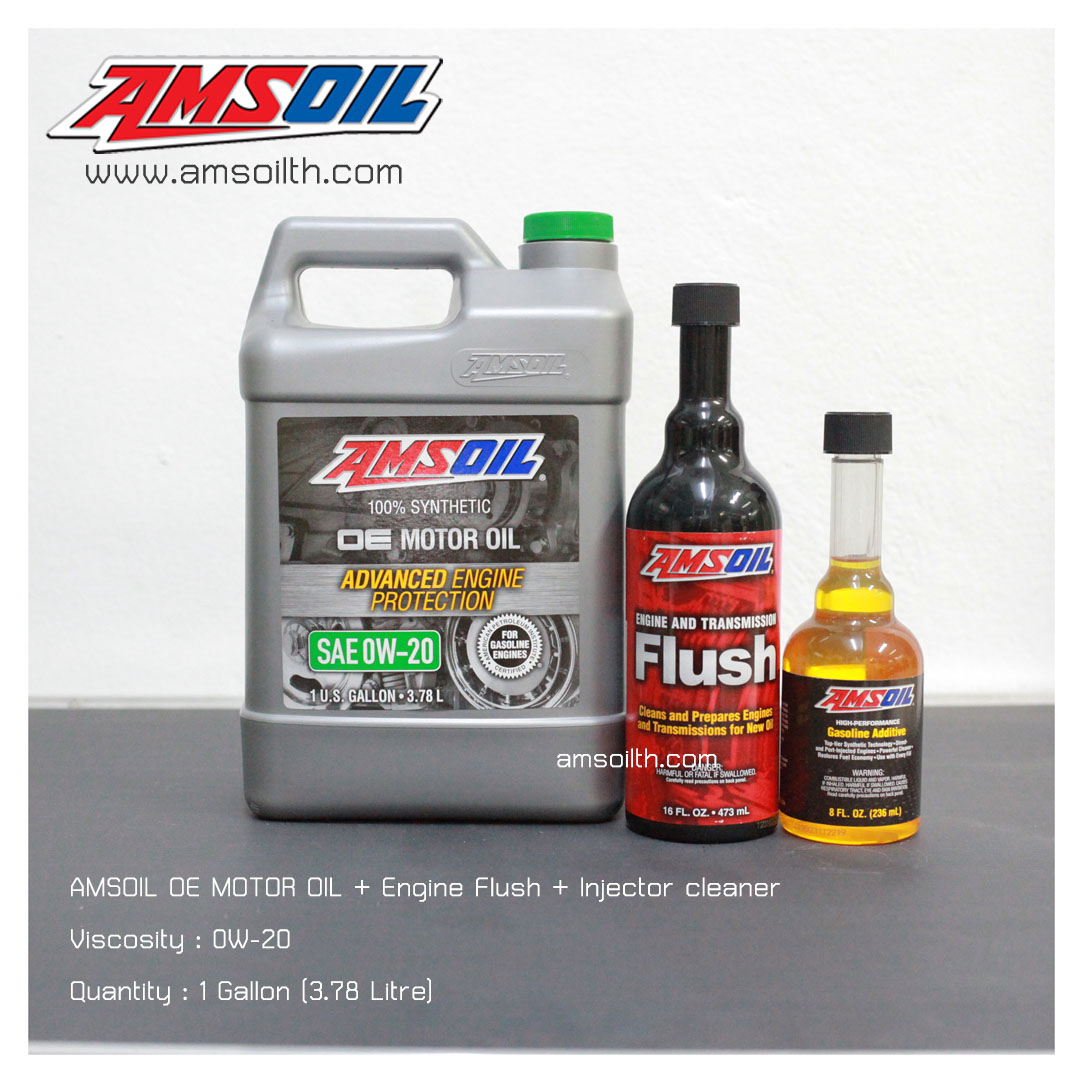 AMSOIL OE 0W20 Synthetic Motor Oil Gallon + Amsoil Engine Flush + Amsoil Injector Cleaner