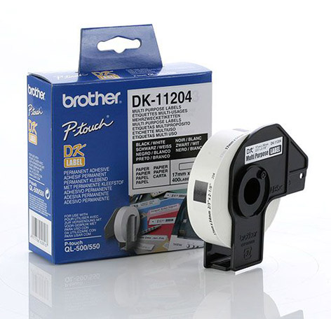 เทปพิมพ์สลาก Brother DK- 11204 / 17x54 มม. (400 ป้าย/ม้วน) ของแท้
