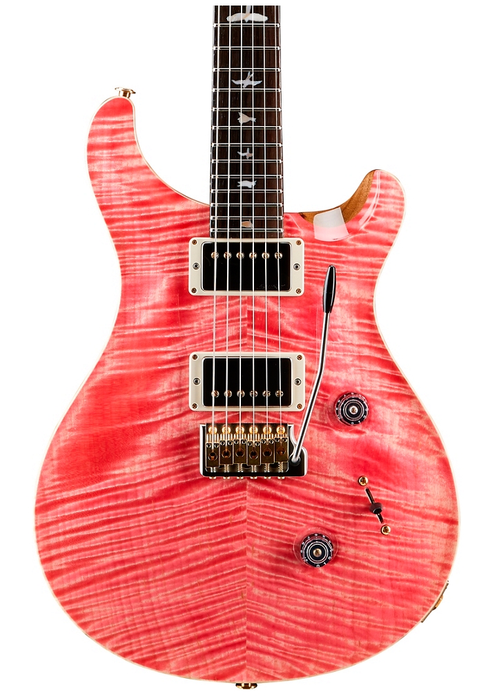 PRS Private Stock Custom 24 Brazilian Rosewood Fingerboard Electric Guitar with Black Limba Back and Figured Korina Neck Faded Bonnie Pink