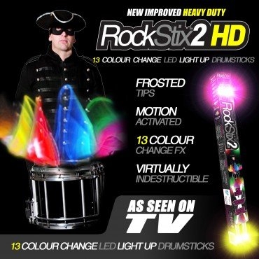 ROCKSTIX 2 PRO - COLOUR CHANGING LED LIGHT UP DRUM STICKS