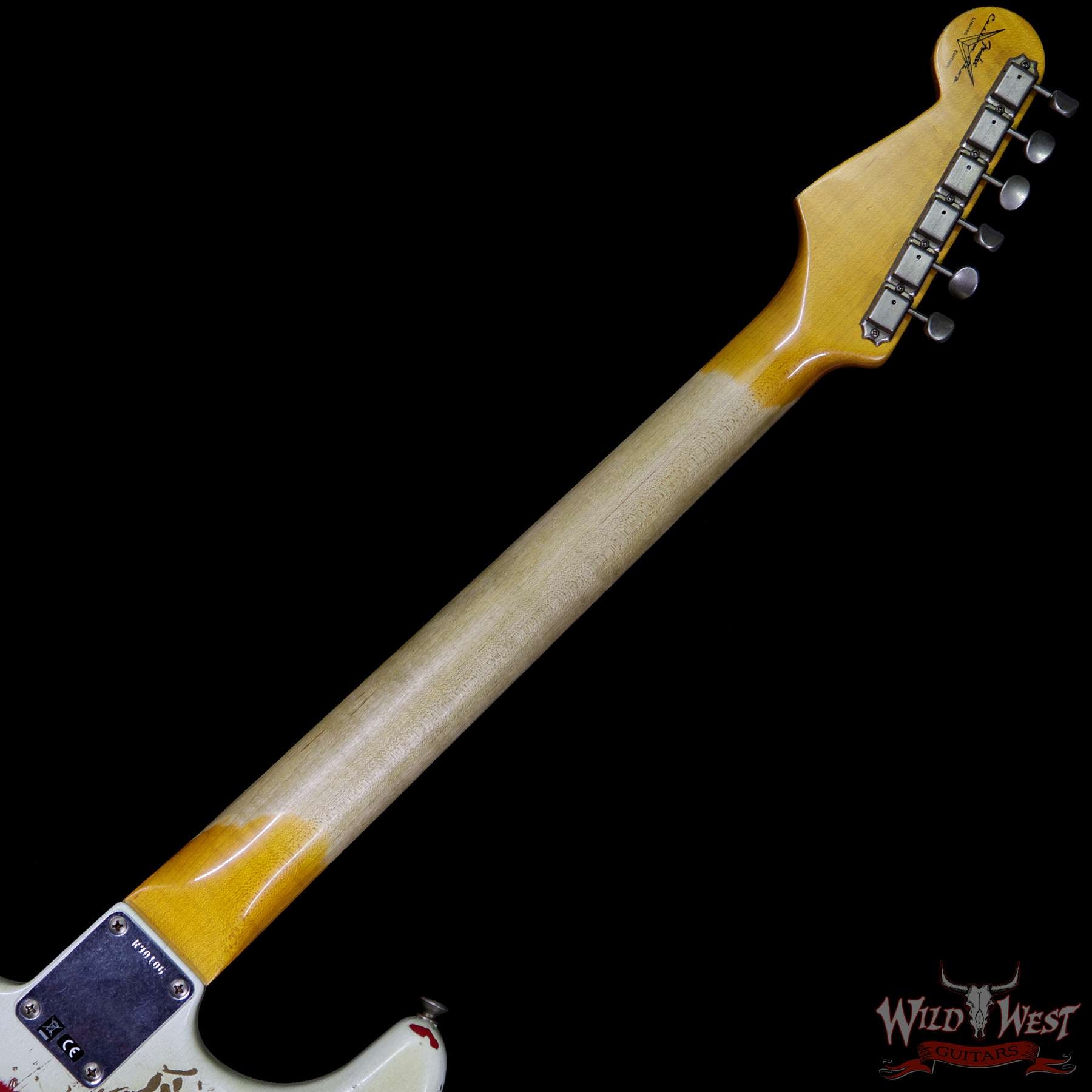 Fender Custom Shop White Lightning 2.0 HSS Stratocaster Heavy Relic Maple Board - Olympic White Over Torino Red