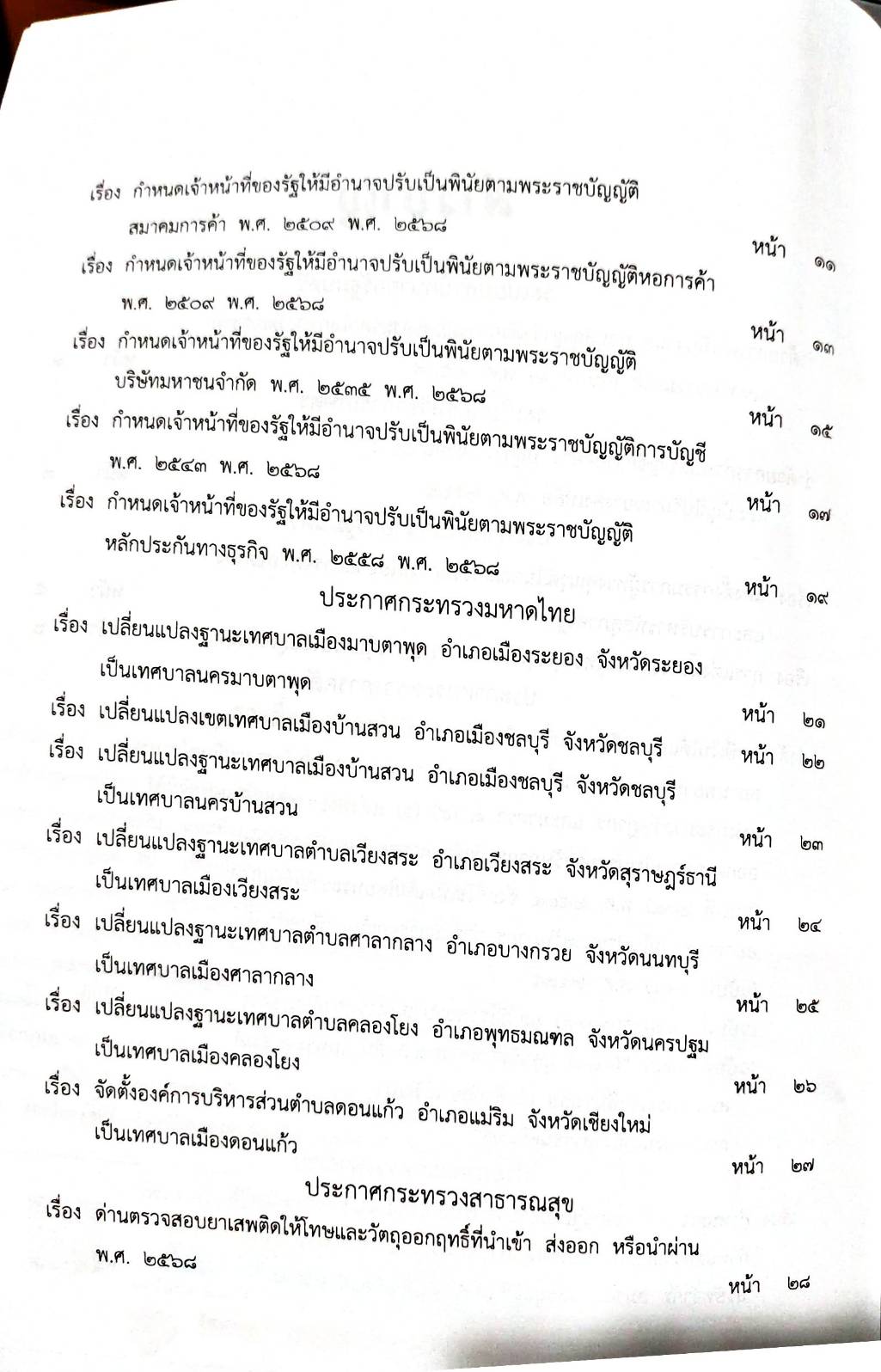 กฎหมายกฎหมายออกใหม่ ตอน 114/68 2 ระเบียบ, 23 ประกาศ, 1 คำสั่ง, 2 กระทู้