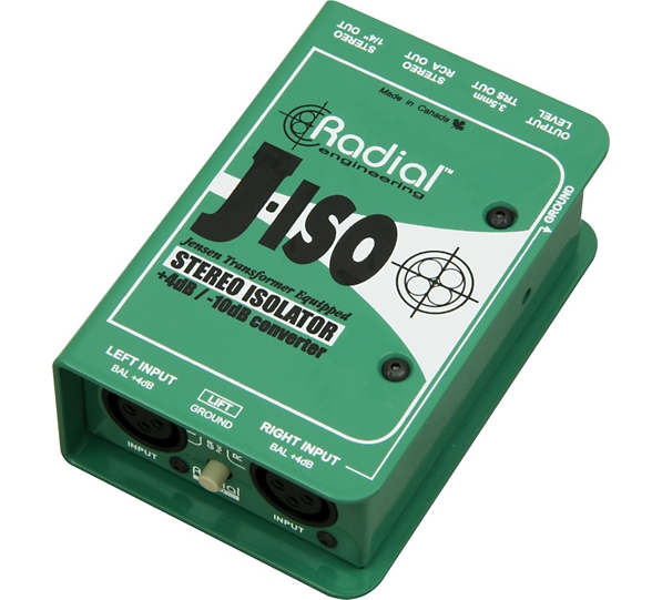 Radial Engineering J-ISO Jensen Transformer Equipped Stereo Isolator +4dB to -10dB Converter