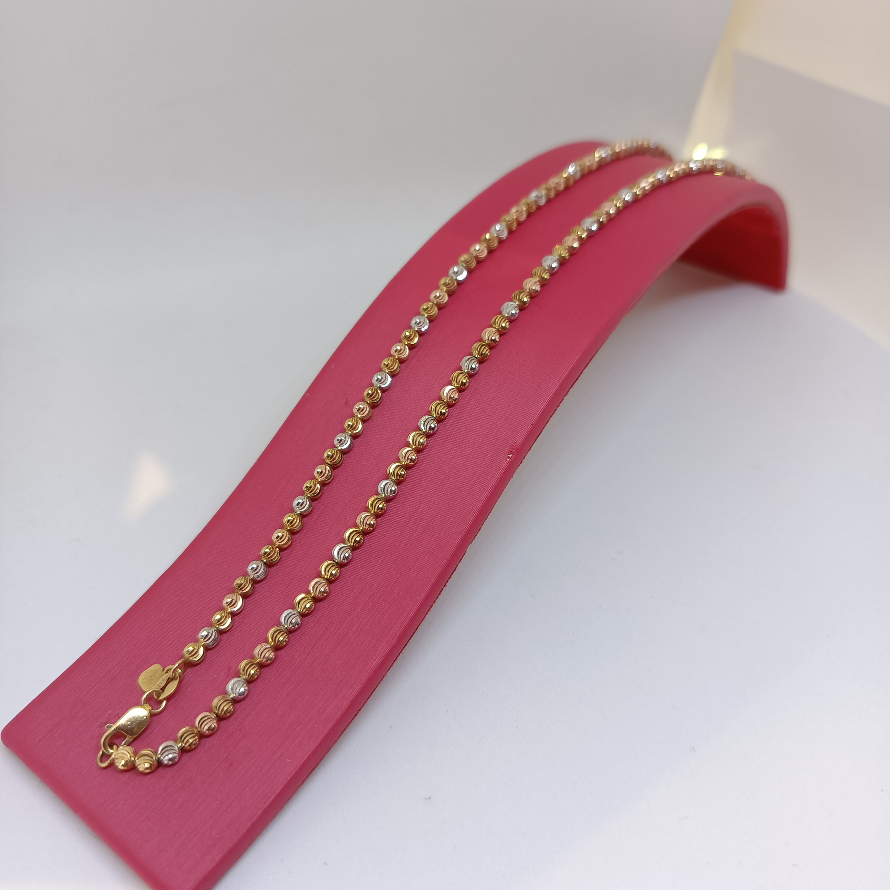 สร้อยทองอิตาลี่ ลายแฟนซี ลูกบอลเหลี่ยมก้นหอย เล่นไฟ แบบ3กษัตริย์