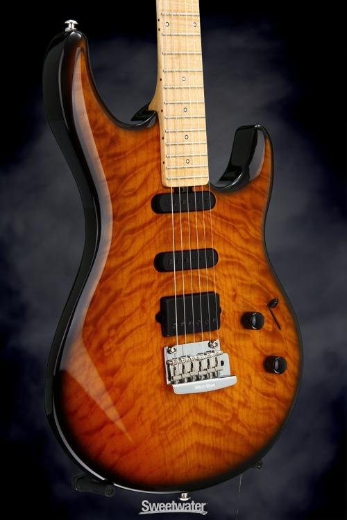 Ernie Ball Music Man Luke III BFR, HSS, Quilt Maple Top - Vintage Tobacco Burst