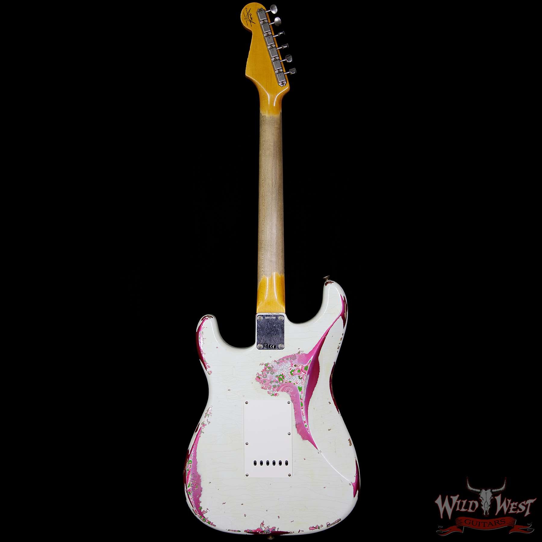 Fender Custom Shop White Lightning 2.0 Stratocaster Maple Board - Heavy Relic Olympic White/Paisley