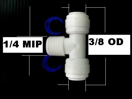 3 ทาง ( 3/8OD x 1/4MIP x 3/8OD) Plastic สวมเร็ว Speed Fit 50 pcs.