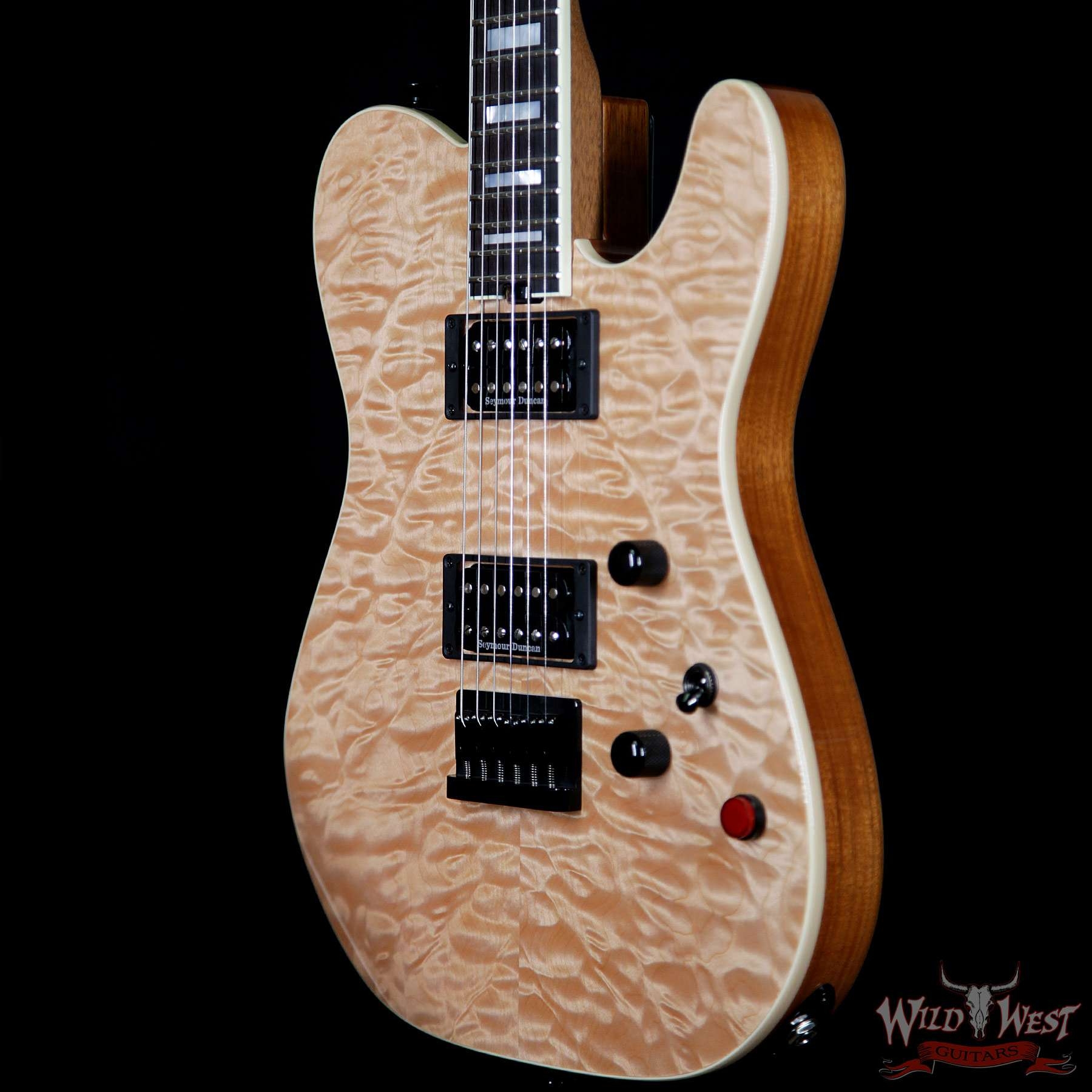 Charvel USA Custom Shop WW003 Masterbuilt Red Dave Style 2 HH Quilt Top Hardtail Kill Switch - Natural