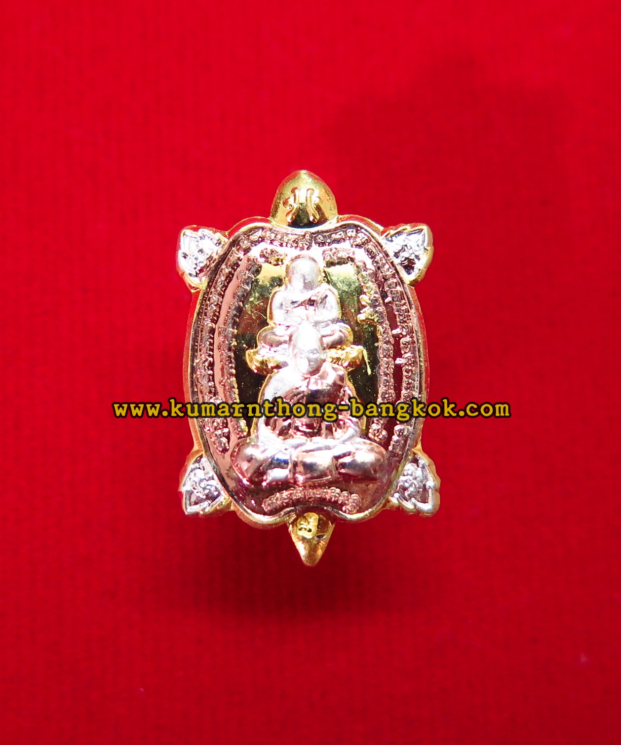 เหรียญหลวงพ่อเปิ่น พญาเต่าเรือนมหาลาภ วัดบางพระ จ.นครปฐม หลังหนุมาน พิมพ์เล็ก เนื้อโลหะชุบ 3กษัตริย์ ขนาดห้อยคอ สูง 1นิ้ว ออกบูชาพิธีไหว้ครู ปี2561