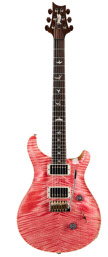 PRS Private Stock Custom 24 Brazilian Rosewood Fingerboard Electric Guitar with Black Limba Back and Figured Korina Neck Faded Bonnie Pink