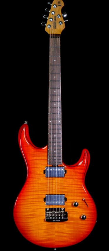 ERNIE BALL MUSIC MAN STEVE LUKATHER LUKE III HH FLAME MAPLE TOP ROASTED BIRDSEYE MAPLE NECK CHERRY BURST