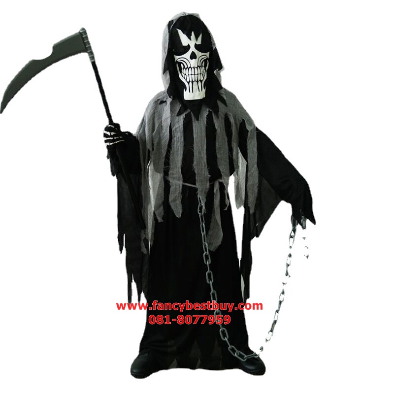 ชุดฮาโลวีน ชุดมัจจุราช Diable Grim Reaper ชุดแฟนซีเด็ก สำหรับวันฮาโลวีน มีขนาด S (105-120), M (120-135), L(135-150)