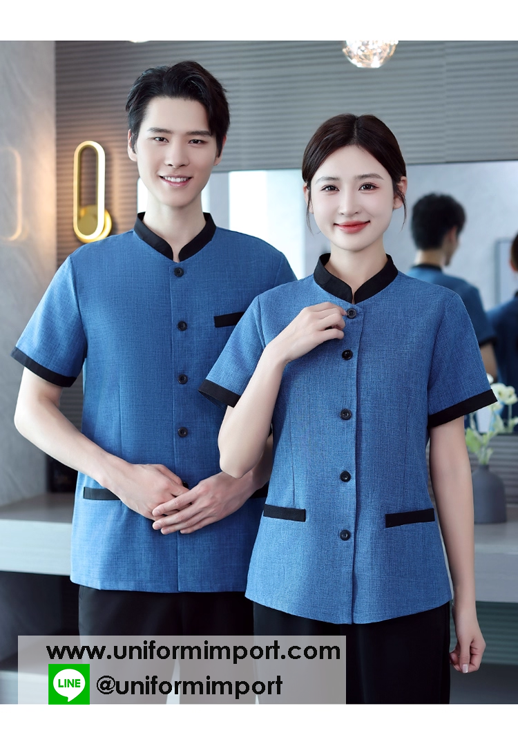 เสื้อพนักงานทำความสะอาด ++คลิกภาพดูรายละเอียดด้านใน เสื้อแม่บ้าน เสื้อแม่บ้านโรงแรม เสื้อฟอร์มพนักงาน ยูนิฟอร์ม uniform เสื้อพนักงานโรงแรม