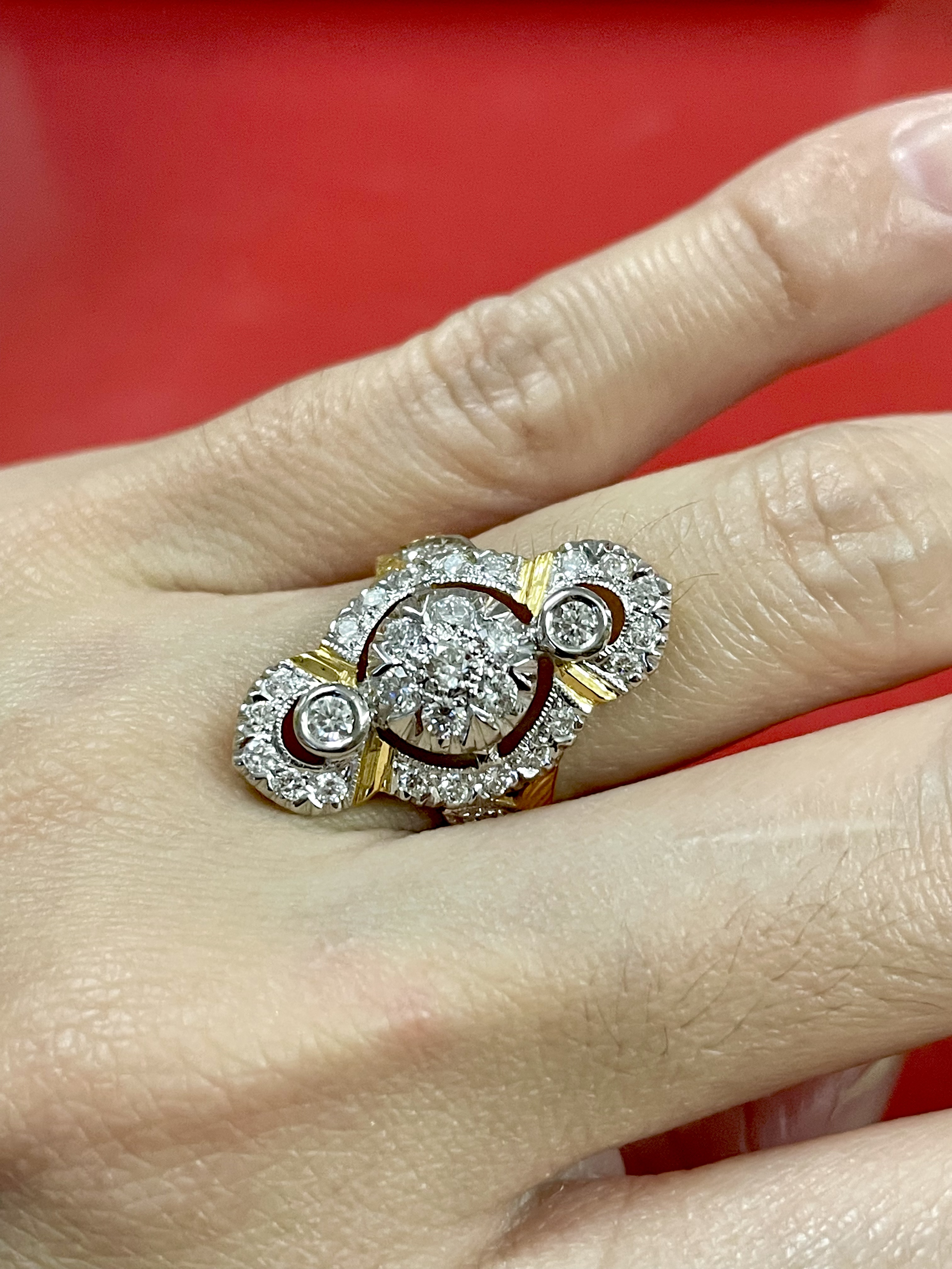 แหวนเพชรโบราณ เพชรแท้ ทองแท้