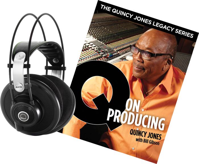AKG Quincy Jones Q701 Headphones with Q on Producing Book Black