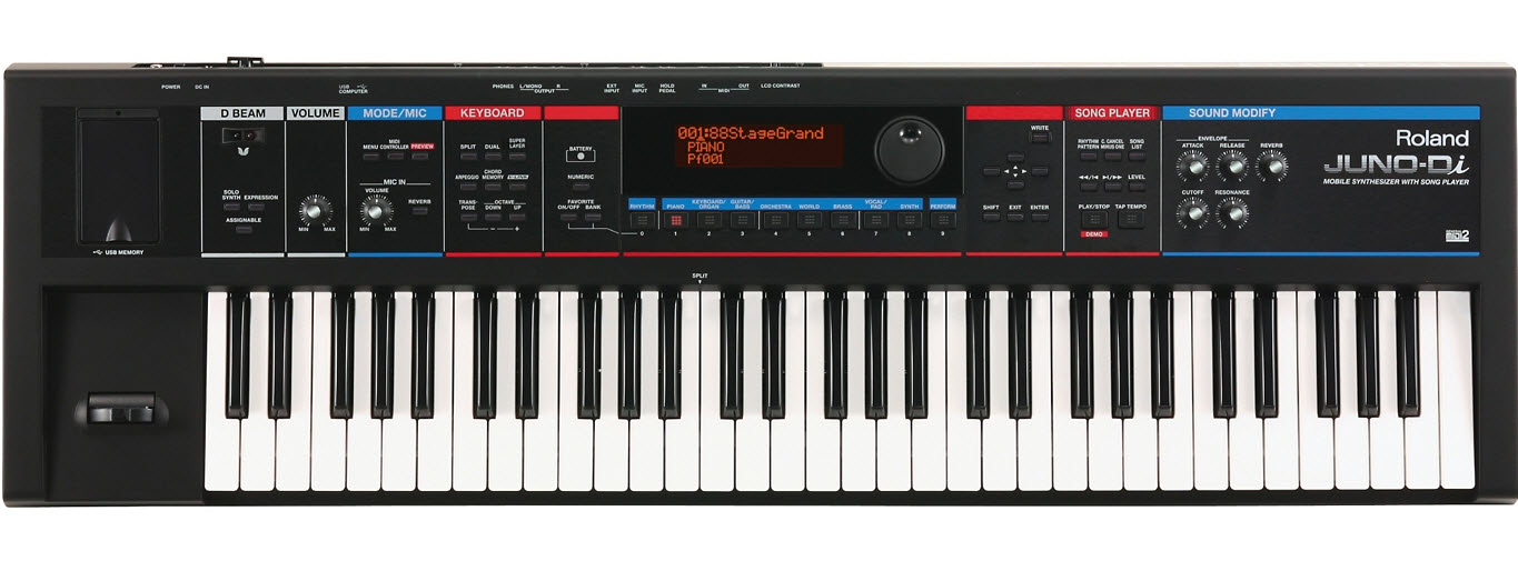 Roland JUNO-Di Synthesizer Keyboard Black or White