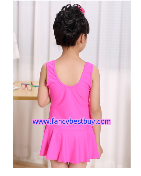 ชุดว่ายน้ำเด็กหญิง แบบ 1 ชิ้น สีชมพูอ่อน มีขนาด L, XL