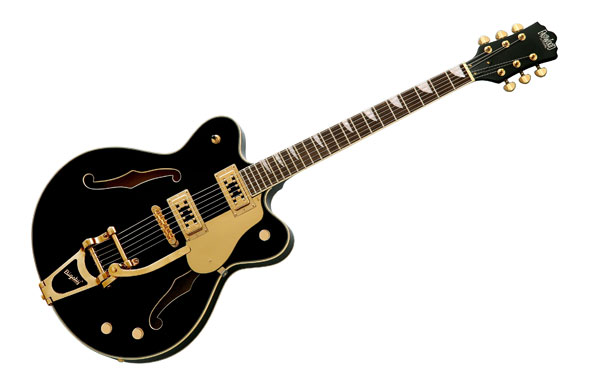 Eastwood Classic 6 Deluxe Hollowbody Electric Guitar - Black