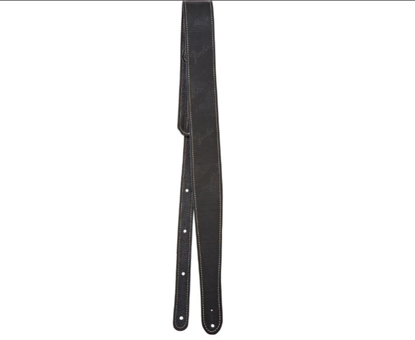 Fender Monogrammed Leather Guitar Strap Black