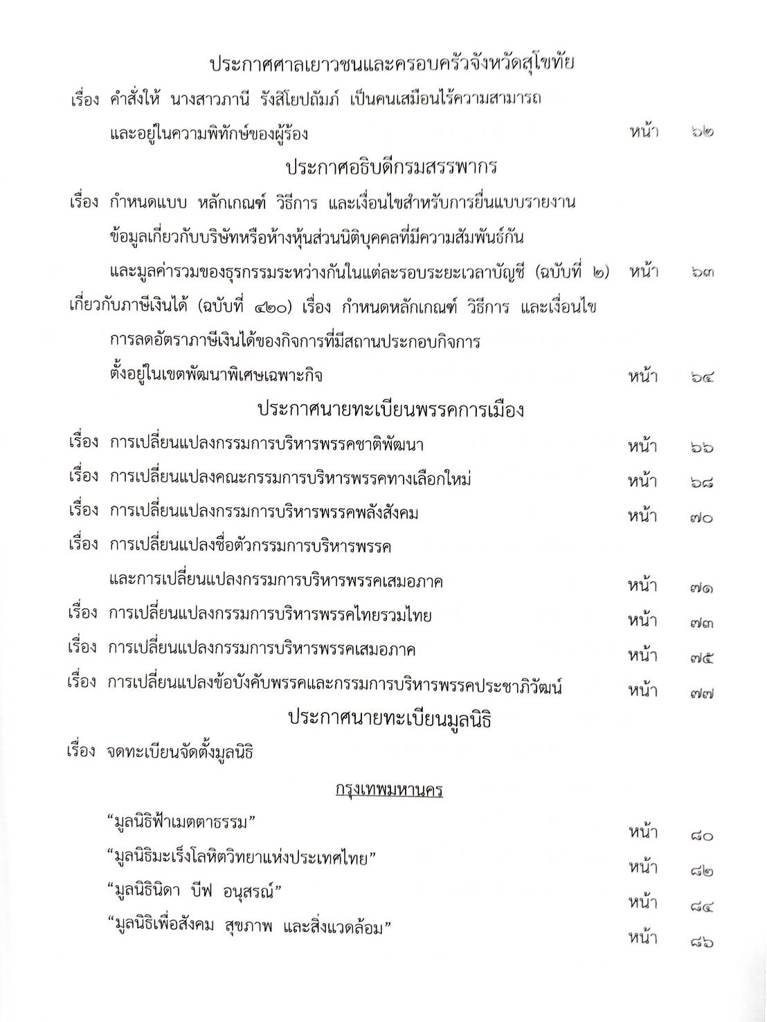 กฎหมายใหม่ 28/65 ประกาศกระทรวงกลาโหม ชมเชยการช่วยเหลือฯ ประกาศศาลเยาวชนและครอบครัวจังหวัด...