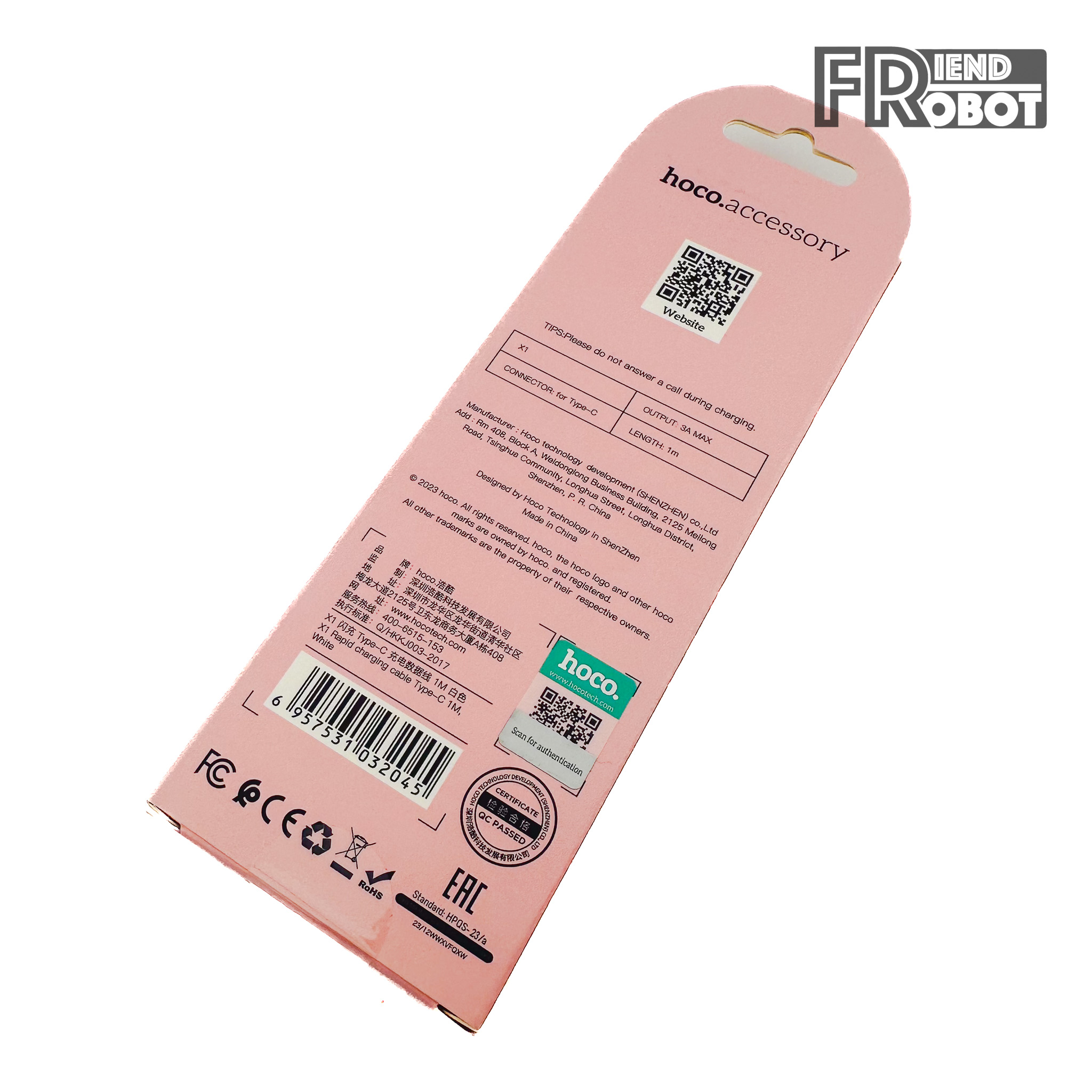 สายอัปโหลดโปรแกรม HOCO หัว type c -usb ยาว 1.5 เมตร