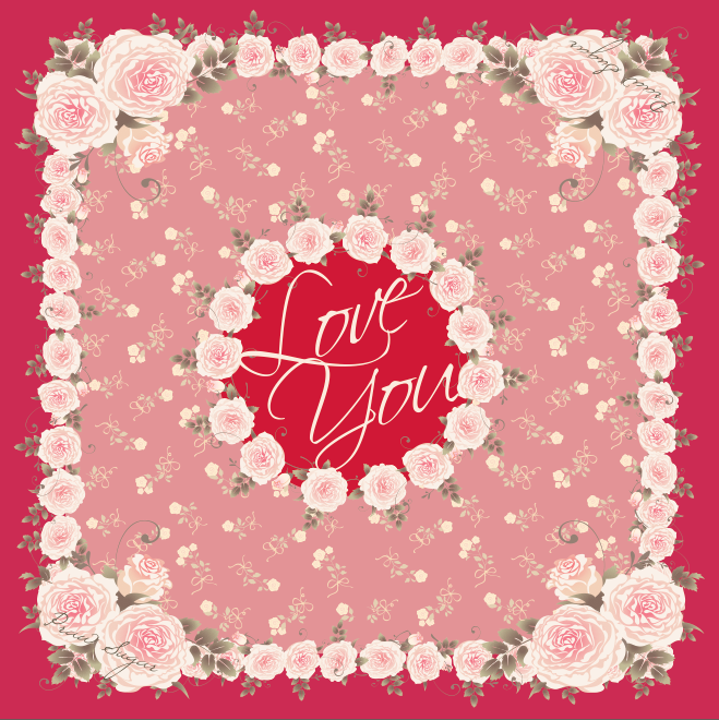 Signature Rose Scarf - ผ้าพันคอลายกุหลาบรุ่นซิกเนเจอร์ (มี 12 สี)