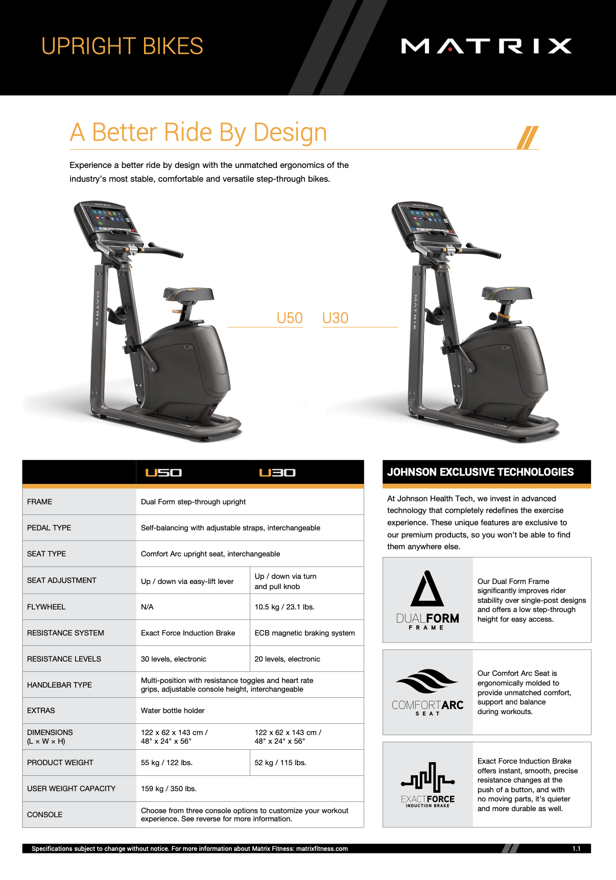 จักรยานนั่งปั่น Matrix Retail Upright Bike U30XR