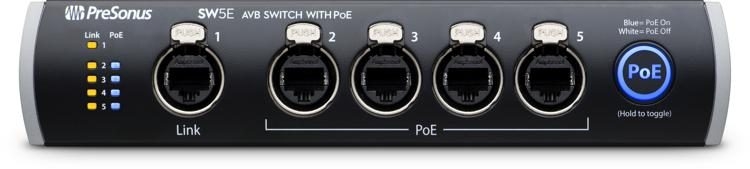 PreSonus SW5E 5-port Audio Video Bridging Switch w/ PoE
