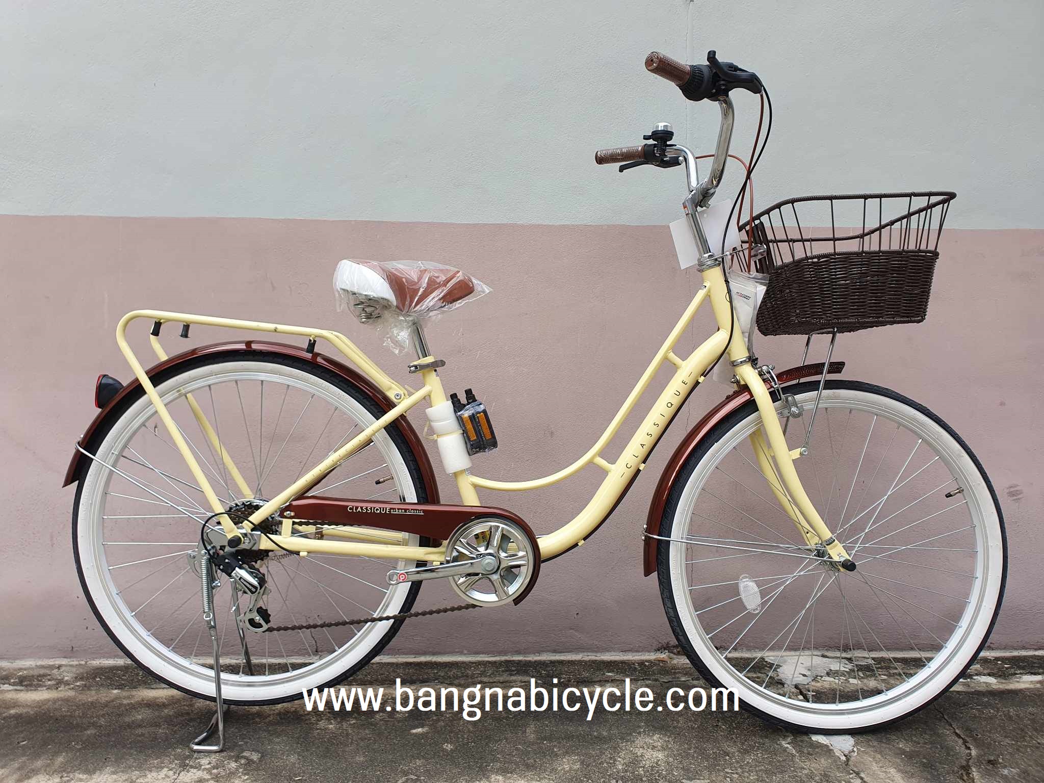 [หมด] จักรยานทรงแม่บ้านผู้หญิง Classique City BIKE 26 นิ้ว เกียร์ 7 สปีด Shimano สไตล์วินเทจ ตัวถังเหล็ก