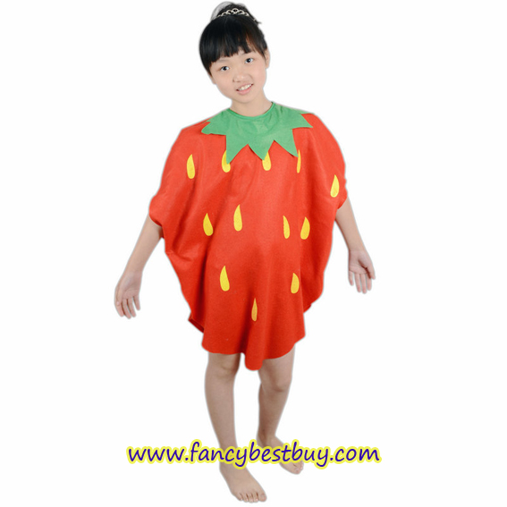 ชุดสตรอเบอร์รี่สำหรับใส่เป็นชุดแฟนซีผลไม้สำหรับเด็ก Strawerry Costume ขนาดฟรีไซด์