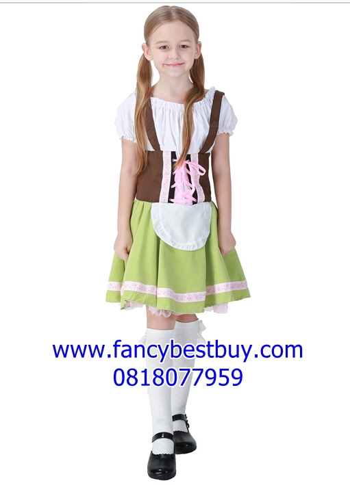 ชุดแฟนซี ชุดประจำชาติเยอรมันนี ชุดประจำชาติสวิตเซอร์แลนด์ Germany and Switzerland costume สำหรับแฟนซีเด็กหญิง ขนาด XS 100-115, M 125-135, L135-148, XL 148-160