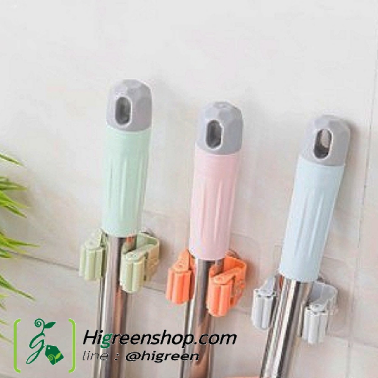 ที่แขวนไม้กวาด ไม้ถูพื้นแบบติดผนัง จำนวน 3 ชิ้น