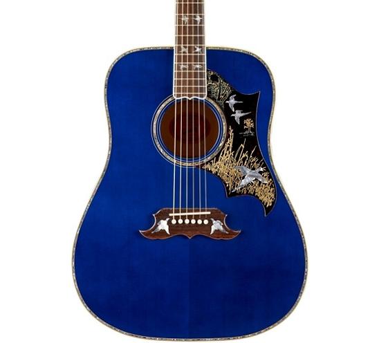 Gibson 2015 Limited Edition Doves In Flight Square Dreadnought Acoustic-Electric Guitar - Trans Blue
