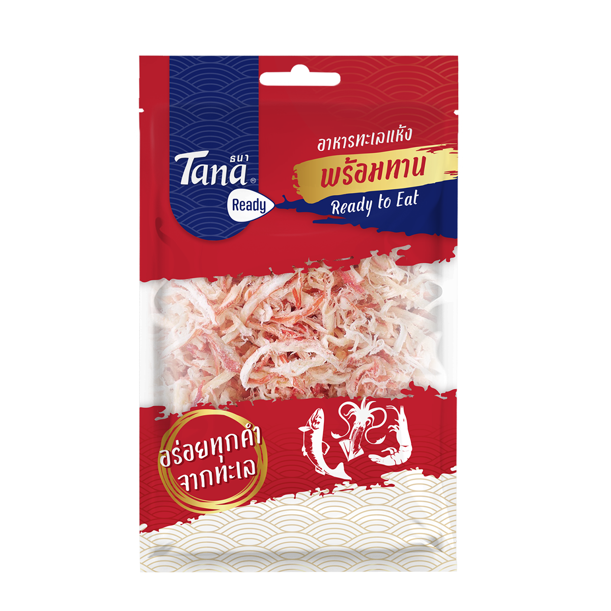 Tana ธนา เรดดี้ หมึกหยองเส้นรสออริจินัล (เชอร์รี่) 45 กรัม Shredded Squid Original Flavor