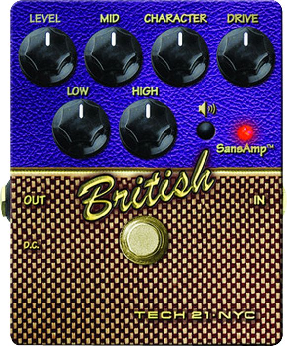 Tech 21 SansAmp Character Series British V2 Distortion Guitar Effects Pedal