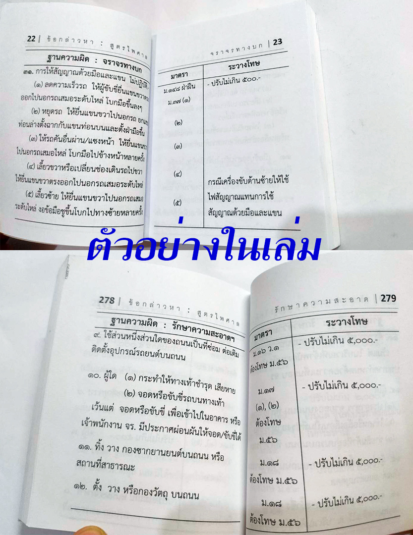 คู่มือกฎหมายในการปฏิบัติงานของเจ้าหน้าที่ตำรวจจราจร ฉบับพกพา