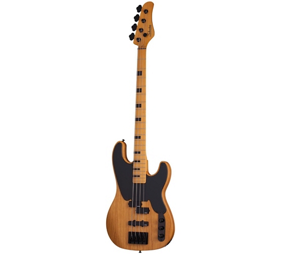 Schecter Guitar Research Model-T Session Electric Bass Guitar - Satin Aged Natural